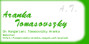 aranka tomasovszky business card